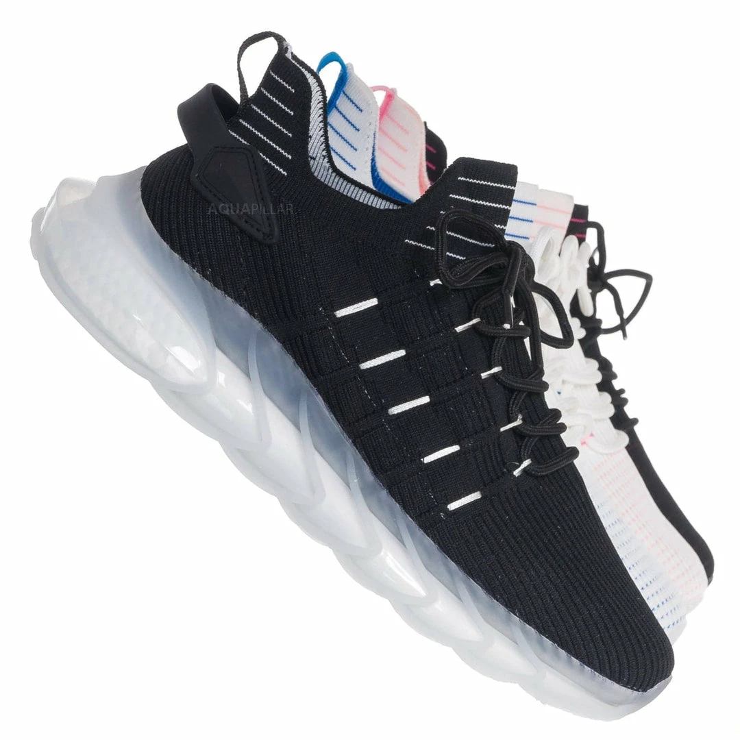 La Shailah Format11 Elastic Knitt Mesh Rubber Sneaker, Athleisure Tennis Trainer Shoes