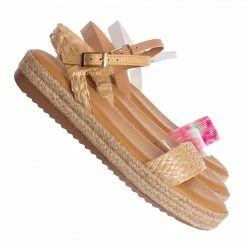 Bamboo New Superb32 Espadrille Flatform Sandal, Womens Lucite TieDye Padded Shoes