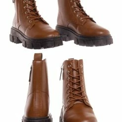 Forever Link Atlantic06 Double Zipper Lace Up Combat Bootie New