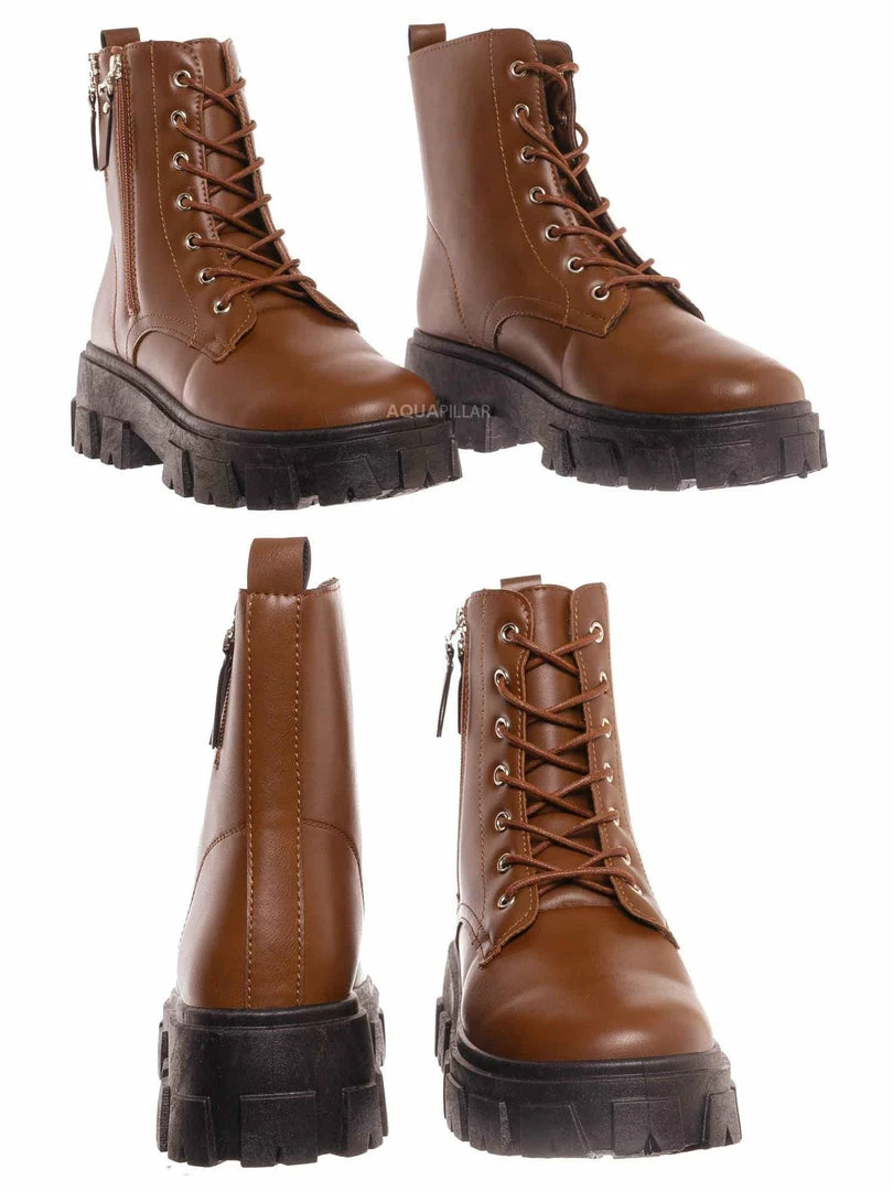 Forever Link Atlantic06 Double Zipper Lace Up Combat Bootie New