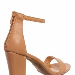 Top Moda Hannah1 Chunky Heel Two Piece Sandal - Women Evening Open Toe Dress Shoes New