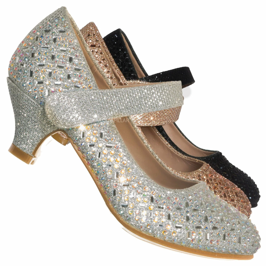 Forever Link New Jemma08K Children Girl Rhinestone Crystal Glitter Pump For Wedding & Parties