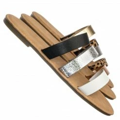 Sunny Feet Waterfront70 3 Strap Open Toe Slide In Sandal - Women Color Block Slippers