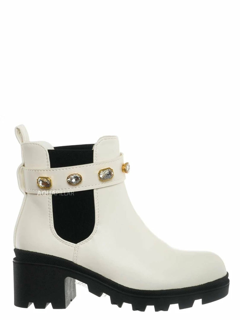 Forever Link Pacific08K Children's Rhinestone Jewel Chelsea Boots - Girl Ankle Bootie