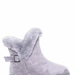 Bamboo Cozette03 Foldable Winter Faux Fur Slipper Bootie - Fold Shearling Snow Shoe New