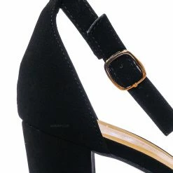 Bamboo Striking01 Retro Chunky Block Heel Sandal - Womens Open Toe Two Piece Dress Shoe