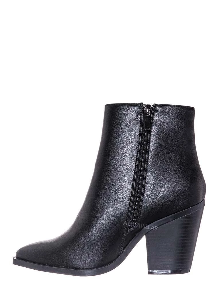 Bamboo Upstream03 Classic Block Heel Bootie New