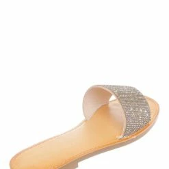 Soda Justice Rhinestone Crystal Flat Slides - Womens Shimmering Slipper Summer Sandal New