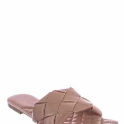 Forever Link Padded18 Wide Woven Slide Sandal - Womens Elongated Open Square Toe Slipper Mule New