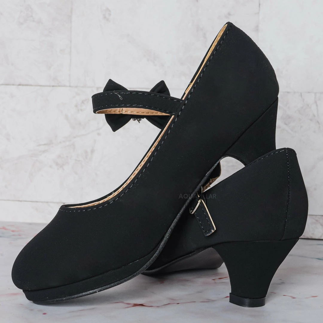 Forever Link New Dana62K Children Girl Rhinestone Round Toe Mary-Jane Dress Pump W Platform