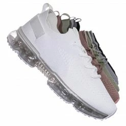 Forever Link Flow19 Stretch Elastic Mesh Sneaker - Festival Lace Up Rubber Air Bubble Cushion