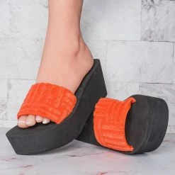 Wild Diva Heat01 EVA Foam Platform Wedge Thong Sandal, Women Summer Slipper