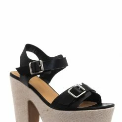 Bamboo Special05 Retro Raffia Woven Clog - Wrapped Sculpted Chunky Block Heel Platform New