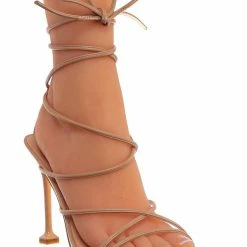 X2B Kimm1 High Heel Leg Wrap Lace Up Sandal, Womens Dress Shoes New