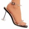 Anne Michelle Pleasure03 Clear Studded High Heel Women's Dress Sandal New