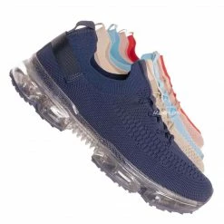 Forever Link Flow19 Stretch Elastic Mesh Sneaker - Festival Lace Up Rubber Air Bubble Cushion