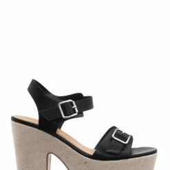 Bamboo Special05 Retro Raffia Woven Clog - Wrapped Sculpted Chunky Block Heel Platform New