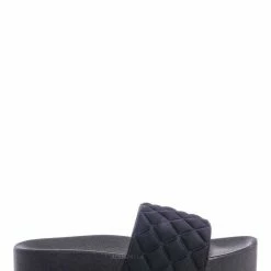 Forever Link Donut19 Molded Footbed Quilted Flatform - Women Platform Flat Slide In Slipper New