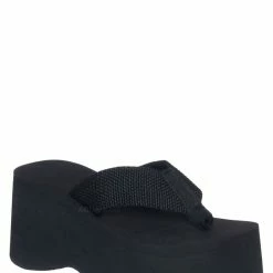 Wild Diva Heat01 EVA Foam Platform Wedge Thong Sandal, Women Summer Slipper