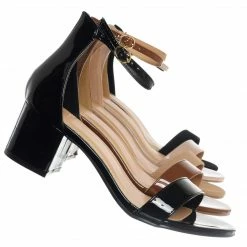 Top Moda Darcie1 Low Block Heel 2 Piece Sandal - Women Ankle Strap Sandal New