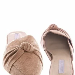 Forever Link Mules11 Knotted Pointed Toe Slides - Women's Slide In Close Toe Slipper New