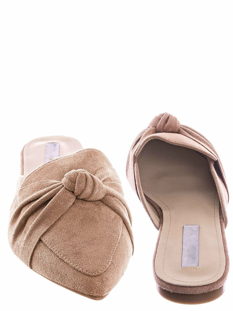 Forever Link Mules11 Knotted Pointed Toe Slides - Women's Slide In Close Toe Slipper New