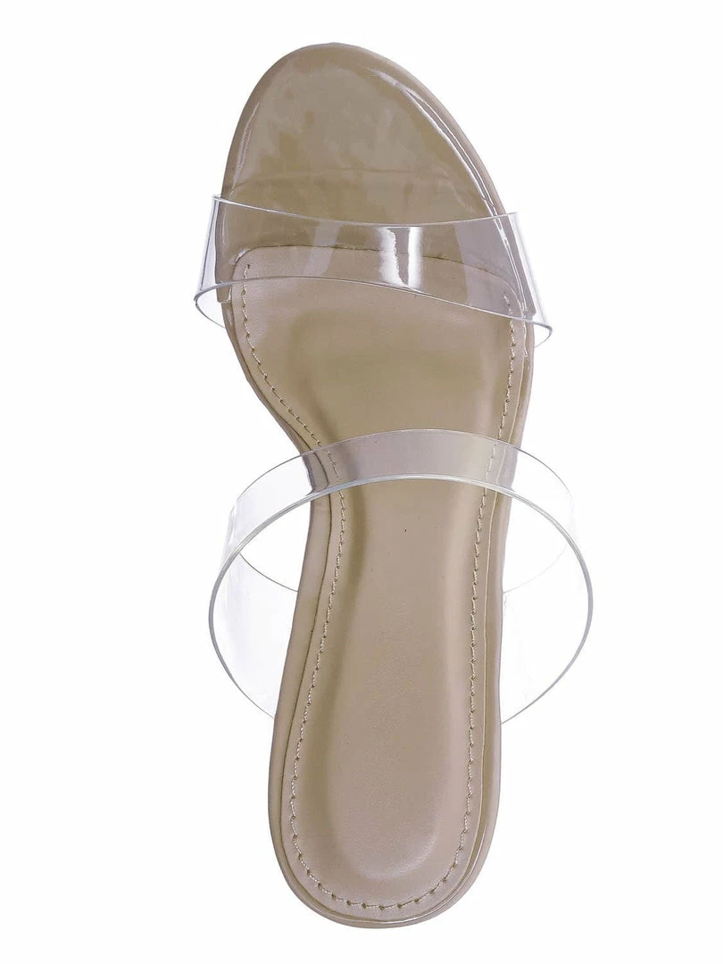 Soda Known Clear Acrylic Platform Heel Sandal - Womens Cinderella Neon Clear Slipper