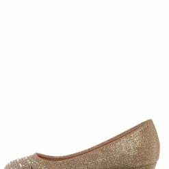 Forever Link Fisher3K Girls Kids Rhinestone Embellished Low Wedge Pump New