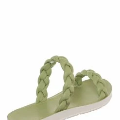 Soda Joyful Puffy Braided Flat Sandal, Women's Comfy Slipper New