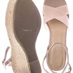 Bamboo New Chosen16 Clear Espadrille Platform Wedge Sandal - Women Lucite Clear Heels