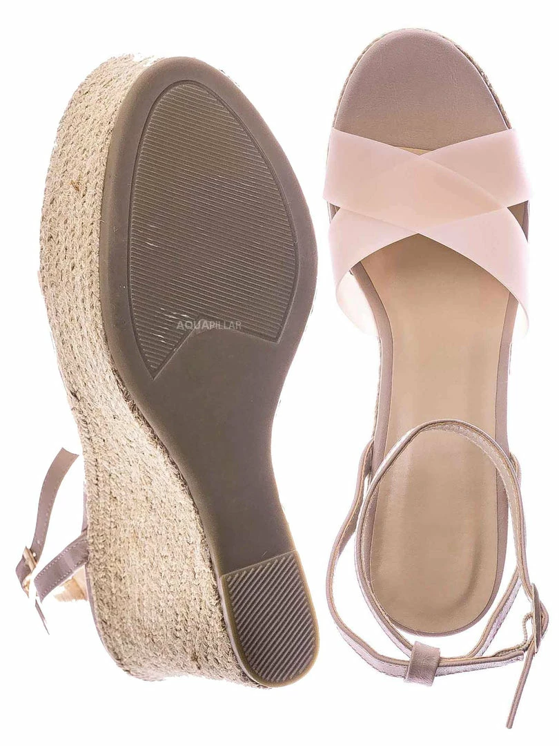 Bamboo New Chosen16 Clear Espadrille Platform Wedge Sandal - Women Lucite Clear Heels