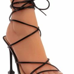 X2B Kimm1 High Heel Leg Wrap Lace Up Sandal, Womens Dress Shoes New