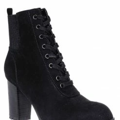 Bamboo Pilate09 Block Heel Combat Bootie - Lug Sole Lace Up Goth Victorian Ankle Boots