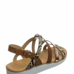 Aquapillar Pansy24 Lightweight Foam Flatofrm Sandal - Platform Strappy Mix Print Flat Shoes New