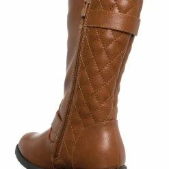 Forever Link Mango21K Childrens Knee High Quilted Riding Boot - Kids Equestrian Shoe