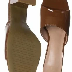 Top Moda Pita5 Block Heel Slip On Mule - Women Slide In Slipper Shoes