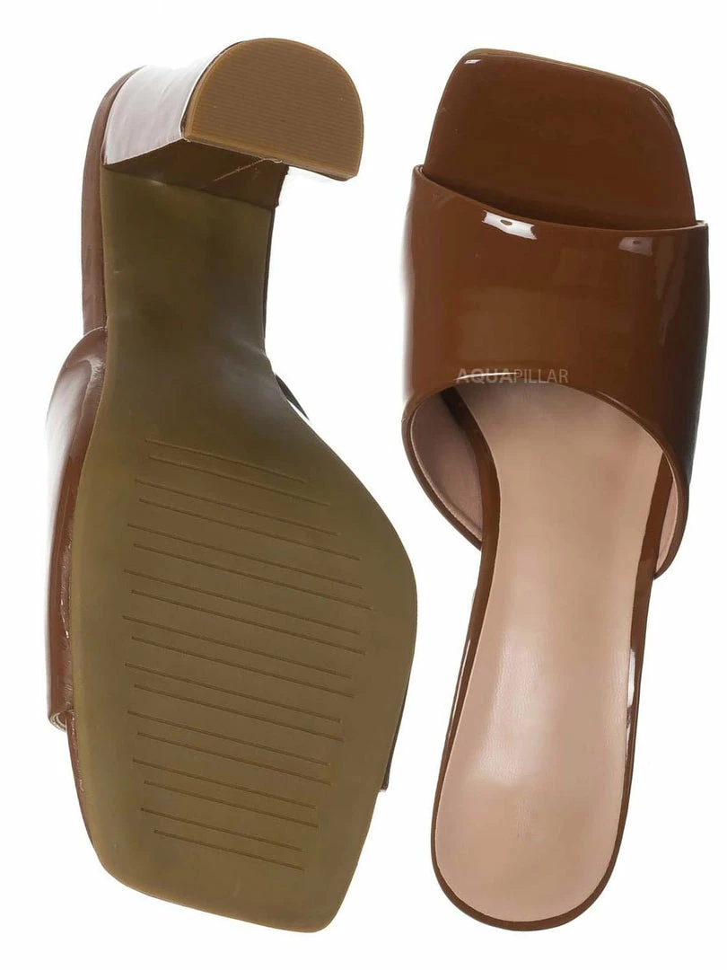 Top Moda Pita5 Block Heel Slip On Mule - Women Slide In Slipper Shoes