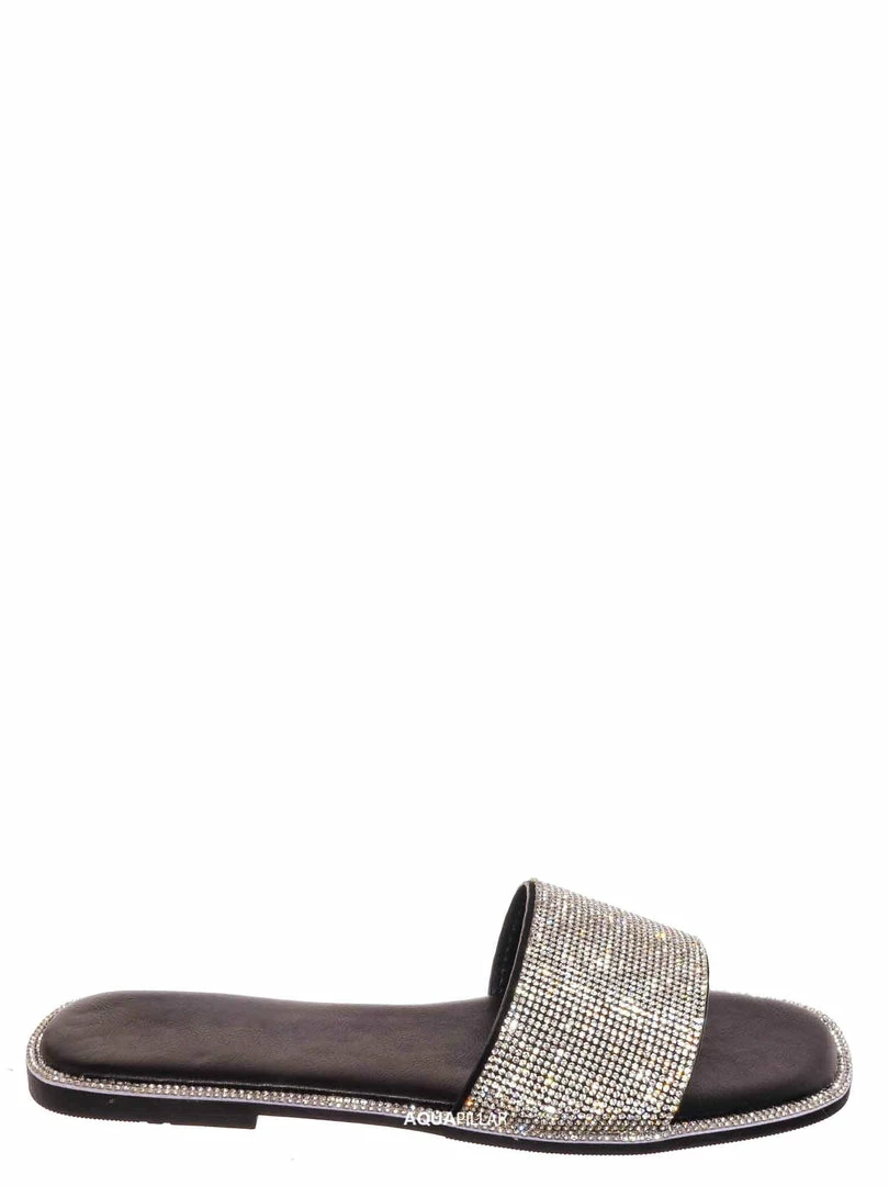 Bonnibel Amita3 Rhinestone Slip On Flat Sandal, Women Slipper New