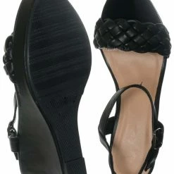 Forever Link Happy12 Braided Platform Wedge Sandal - Women Dress Shoes