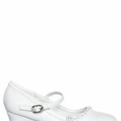 Little Angel Hailey111E Childrens Low Wedge Mary Jane Pump, Kids Girl Dress Shoes New