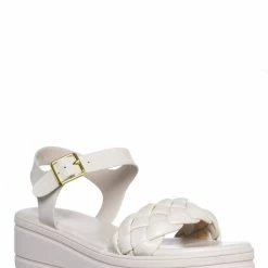 Soda New Rowdy Braided Flatform Sandal, Womens Quarter Strap Flat Platform