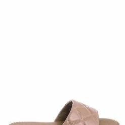 Top Moda New Mick1 Matelassé Quilted Sliders W Metal Stud Welt - Stitch Punk Rock Slipper