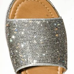 Forever Link Luxury96 Rhinestone Glitter Flatform Sandal - Women Ankle Strap Crystal Platform New