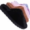 Bamboo Snuggle07 Furry Flatbed Slipper Mule - Mukluk Winter Slip On For Men & Women
