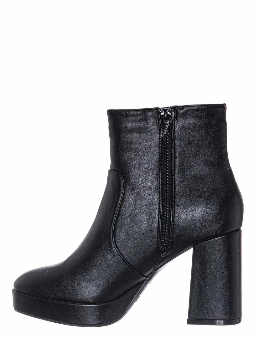 Bamboo Underlined01 Platform Block Heel Bootie - Women Croc & Suede Ankle Pump Boot New