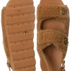 Liliana Montana3 Plush Faux Fur Slingback Molded Footbed Slipper New