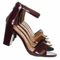 Top Moda Hannah1 Chunky Heel Two Piece Sandal - Women Evening Open Toe Dress Shoes New