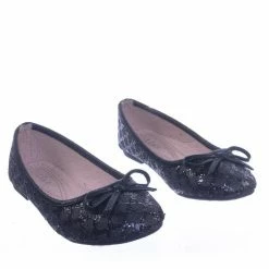 Forever Link New Karra46 Children Girls Fancy Round Toe Ballet Flat W Criss Cross Glitter