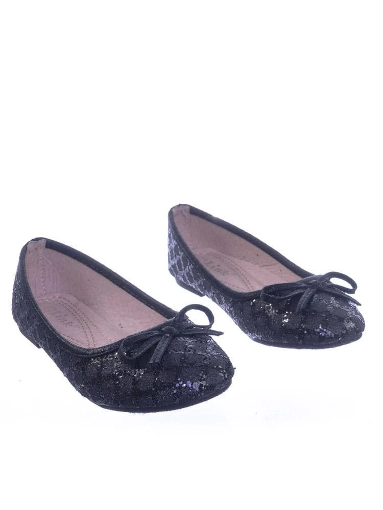 Forever Link New Karra46 Children Girls Fancy Round Toe Ballet Flat W Criss Cross Glitter