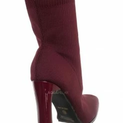 Glaze New Jiajia1 Women's Elastic Knit Bootie On Flat Block Heel